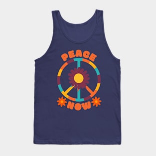 Hippie Peace Sign Retro Flowers Tank Top